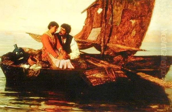 Scena Romantyczna Oil Painting by Georg Richard Falkenberg