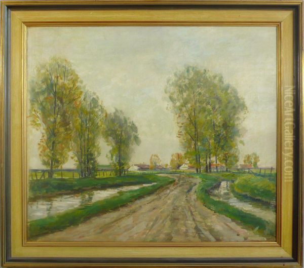 Landschaft Am Niederrhein Oil Painting by R. Falkenberg