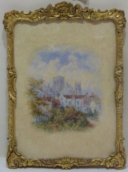 York Minster Overlooking Gray's Court Oil Painting by George Fall