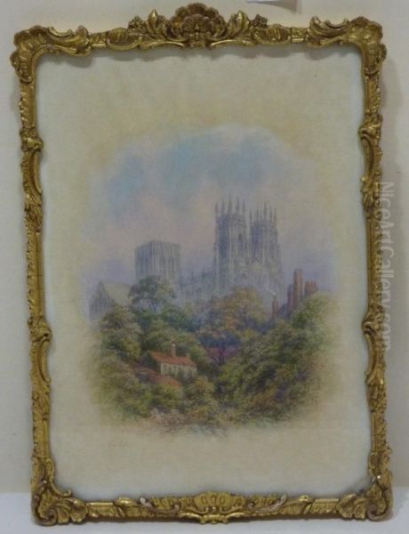 York Minster Through The Trees Oil Painting by George Fall