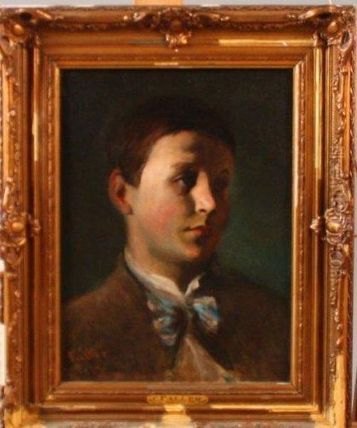 Portrait De Jeune Homme Oil Painting by Louis-Clement Faller