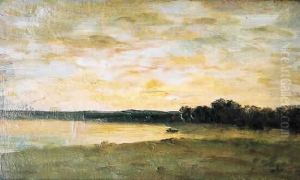 Paysage Au Lac Oil Painting by Louis-Clement Faller