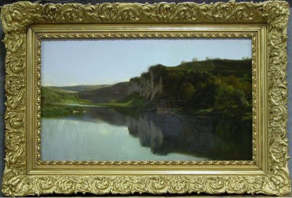 Les Bords Du Doubs Abaume-les-dames Oil Painting by Alphonse Cl. Antonin Fanart