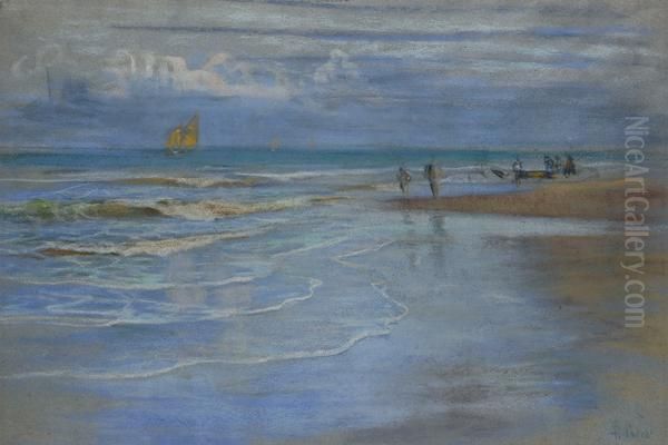 Lungomare A Viareggio Oil Painting by Francesco Fanelli