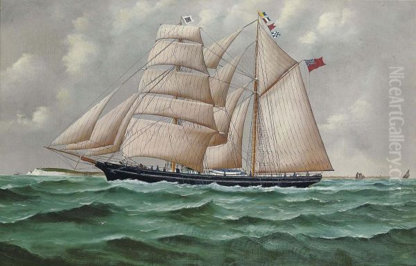 The Trading Brigantine 
Edna 
 Calling For A Pilot In The Channel Off Dover Oil Painting by J. Fannen