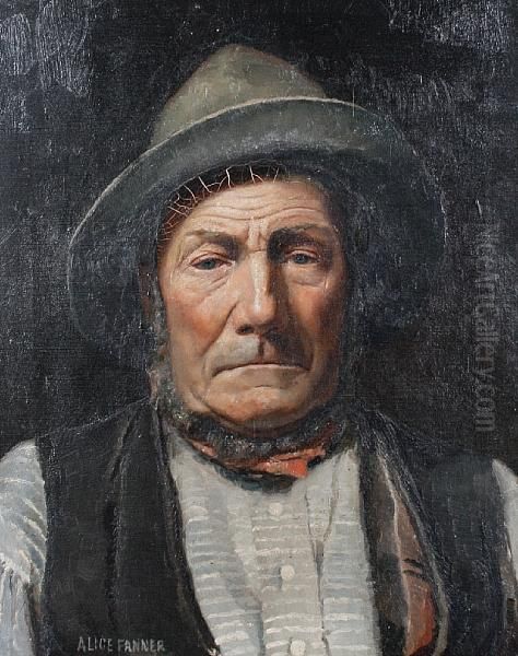 Portrait Of The Twickenham Ferryman Oil Painting by Alice Taite Fanner