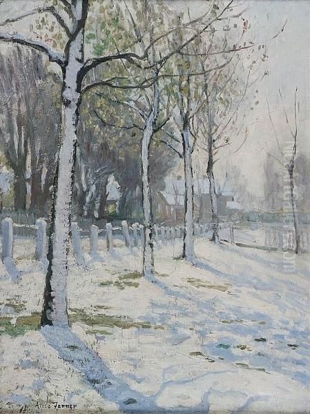 Snowscape Oil Painting by Alice Taite Fanner