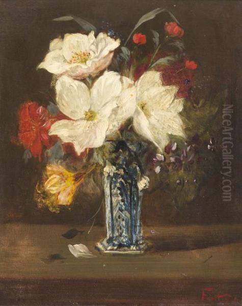 Vase Of Flowers Oil Painting by Victoria Dubourg Fantin-Latour