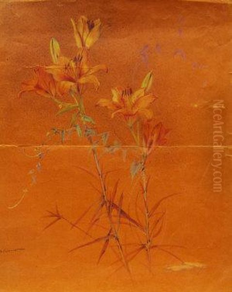 Lillies Oil Painting by Victoria Dubourg Fantin-Latour