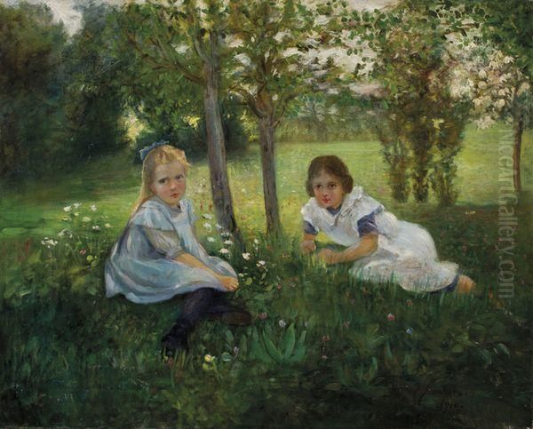 Dans Le Jardin Oil Painting by A. Fanton