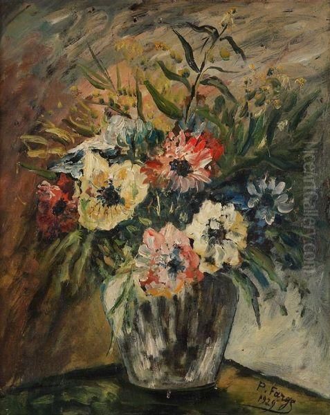 Bouquet De Fleurs Oil Painting by Pierre Farge