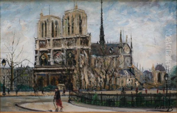 Paris, Notre Dame Oil Painting by Pierre Farge