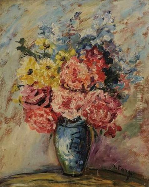 Vase Fleurs Oil Painting by Leon-Paul Fargue