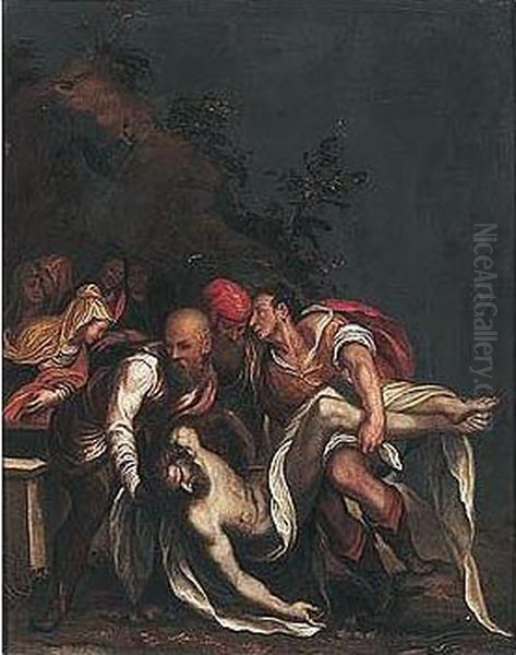 The Entombment Oil Painting by Orazio Farinati