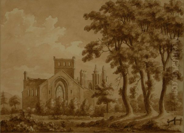 View Of Melrose Abbey Oil Painting by Joseph Farington