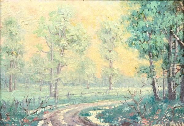 Spring Landscape Oil Painting by Edgar F. Faris