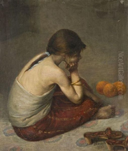 Jeune Fille Aux Oranges Oil Painting by Stefano Farneti