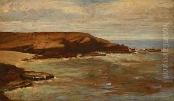 San Diego Coastal S L/r: Ammi Farnham O/c 14x24 Est:$3000/4000 Provenance: Private Collection Oil Painting by Ammi Merchant Farnham