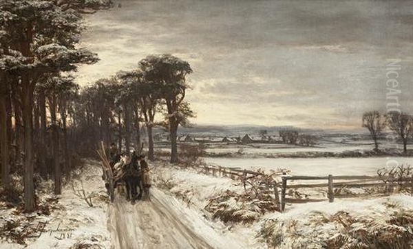 Winter Near Dumfries Oil Painting by David Farquharson