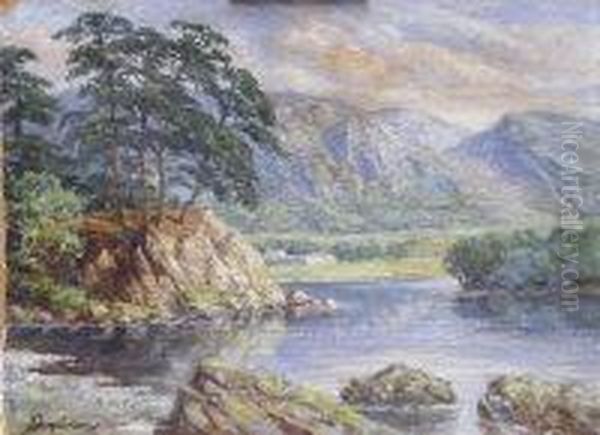 Highland Loch Oil Painting by David Farquharson