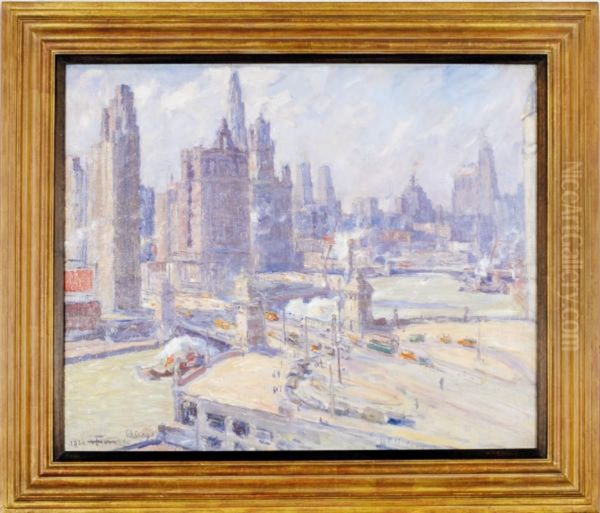 Michigan Avenue Bridge, Chicago Oil Painting by Henri Farre