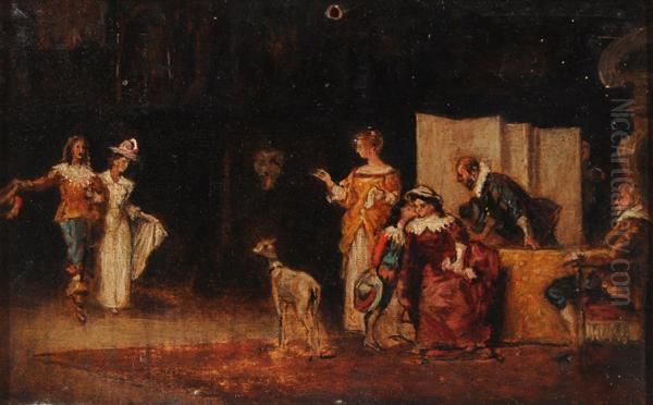 Scena D'interno Con Figure In Costume Oil Painting by Federico Faruffini