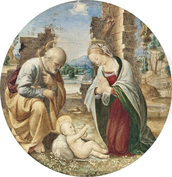 The Holy Family Oil Painting by Eliseo Tuderte Fattorini