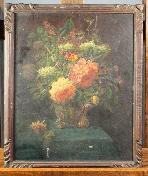 Bouquet De Fleurs Oil Painting by Arthur Faucheur