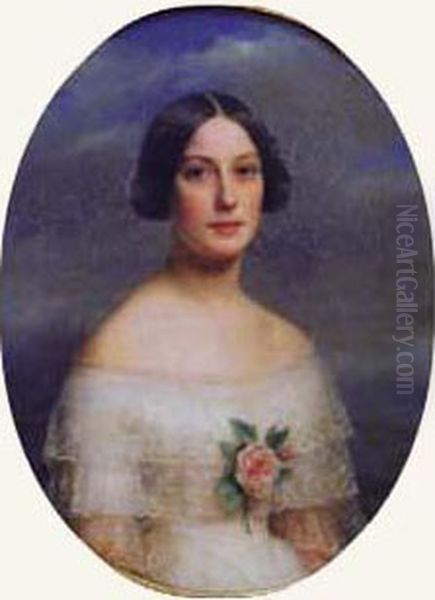  Portrait De Berthe De Thellusson  Oil Painting by Marie Celestine Faucon