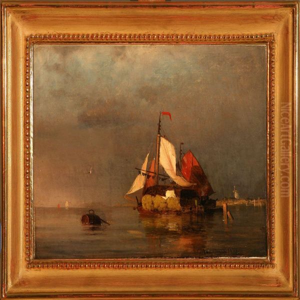 A Pair Of Coastalscenes From The Netherlands Oil Painting by Viggo Fauerholdt