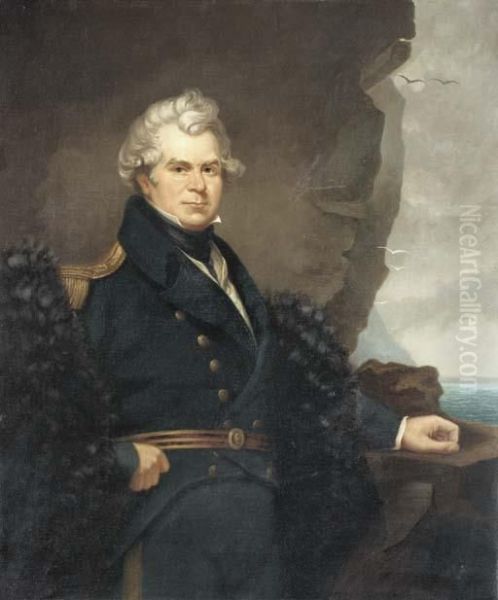 Portrait Of Sir John Ross Oil Painting by Benjamin Rawlinson Faulkner