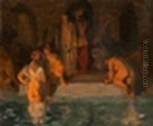 Le Bain Turc Oil Painting by Amandus Faure