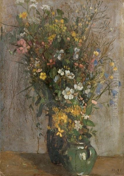 Vaso Di Fiori Da Campo Oil Painting by Amandus Faure