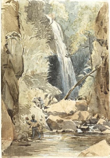 The Falls Of Baleine, St Vincent Oil Painting by Lionel Grimston Fawkes