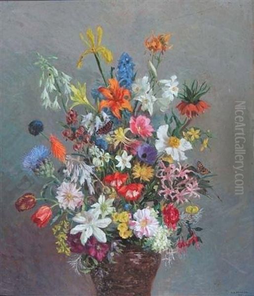 My Garden Medley Oil Painting by Madeline C. Fawkes