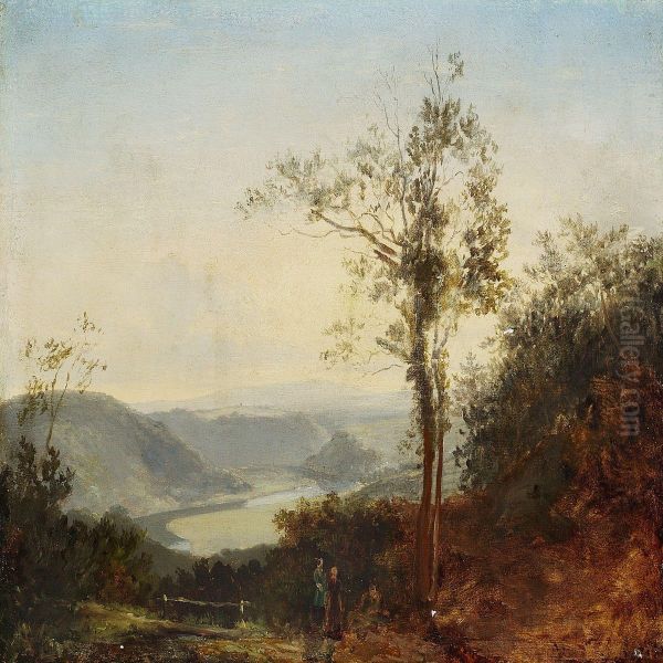 Hilly Landscape With A River In The Valley Oil Painting by Thomas Fearnley