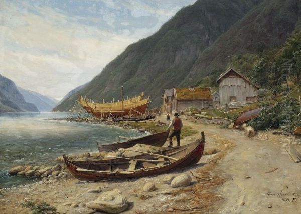 Gravensfjord Oil Painting by Thomas Fearnley