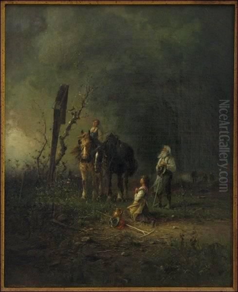 Feder The Wayside Shrine Oil Painting by Otto Fedder