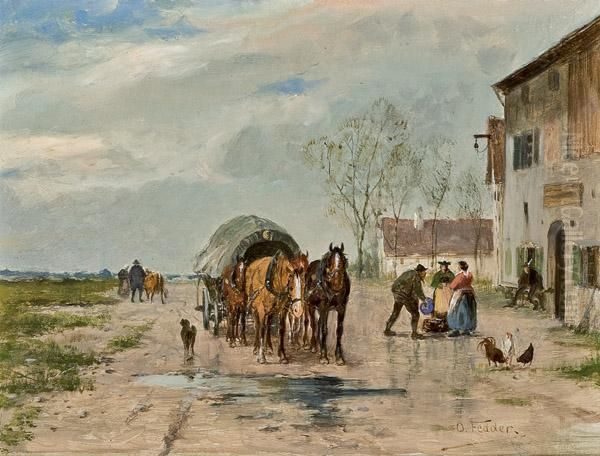 Pferdekutsche Oil Painting by Otto Fedder