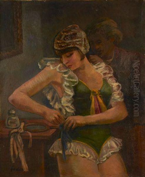 La Danseuse Avant Le Spectacle Oil Painting by Adolphe Feder