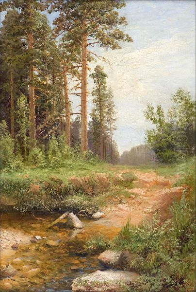 Metsamaisema. Oil Painting by Simeon Fedorovich Fedorov