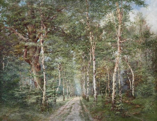 'birken-allee' Oil Painting by Eugene Fehdmer