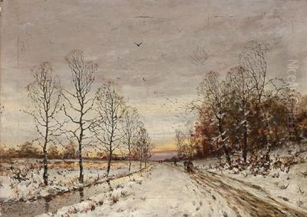 Winterlandschaft Oil Painting by Eugene Fehdmer