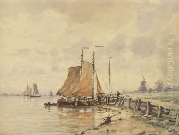 Der Hafen Von Anvers Oil Painting by Richard Henri Fehdmer