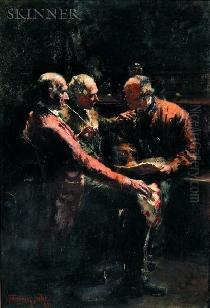 The Gentlemen's Gathering Oil Painting by Friedrich Fehr