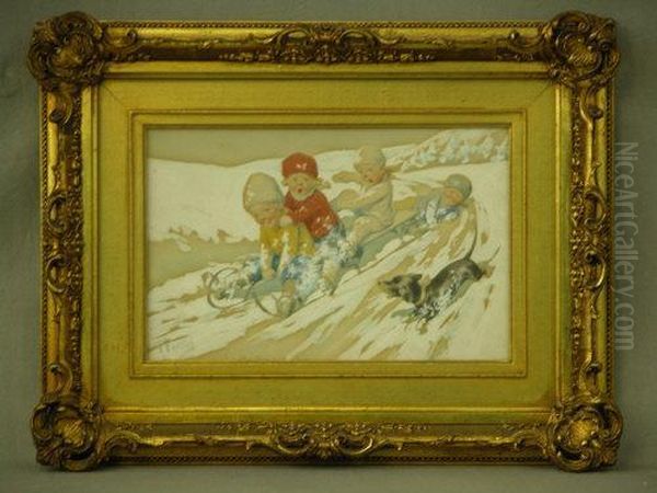 The Sleighride Oil Painting by Karl Feiertag