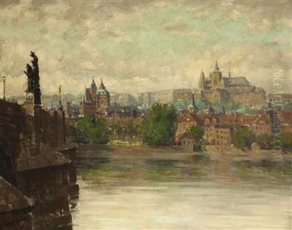 A View Of Prague Castle Oil Painting by Stanislav Feikl