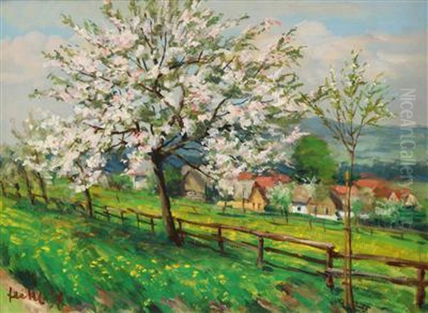 A Spring Landscape Oil Painting by Stanislav Feikl