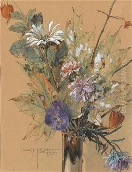 Spatsommerblumen Oil Painting by Gustav Feith