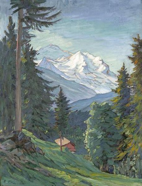 Jungfrau Oil Painting by Carl Friedrich Felber